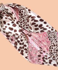 leoparf print imitation silk scarf