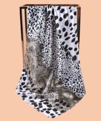 leoparf print imitation silk scarf