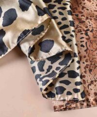 leoparf print imitation silk scarf