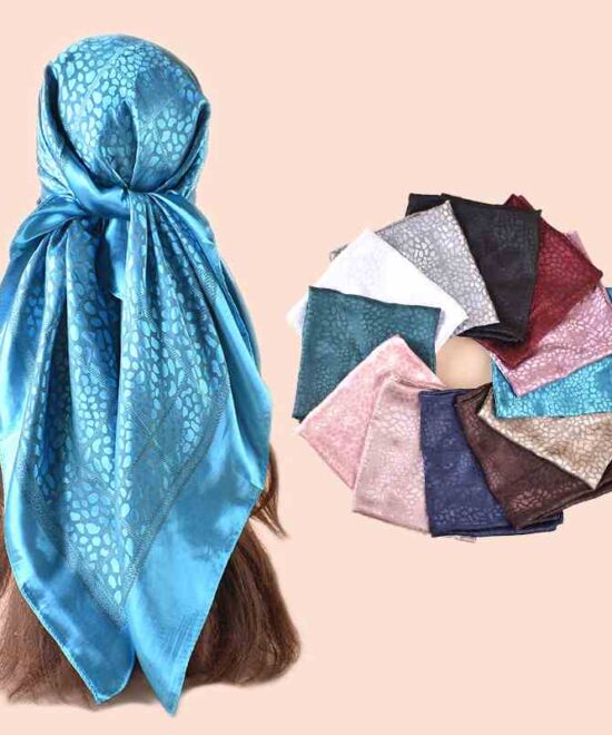 leoparf print imitation silk scarf