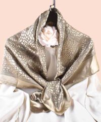 leoparf print imitation silk scarf