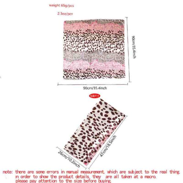 leoparf print imitation silk scarf