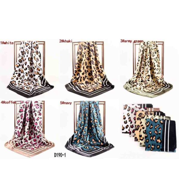 leoparf print imitation silk scarf