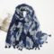 Blue Floral Shawl Holiday Travel Light Scarf
