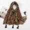 Earthy Orange Brown Floral Scarf