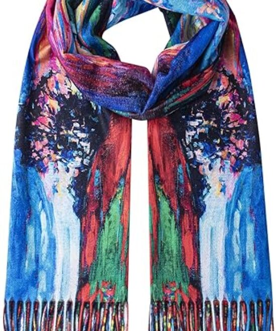 Faux Cashmere Flower Scarf