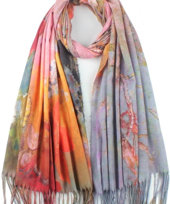Pink Oil Painting Scarf