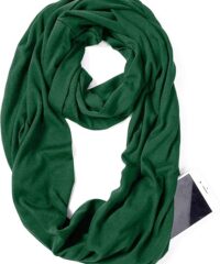 Green Infinity Loop Scarf Hidden Zipper Pocket