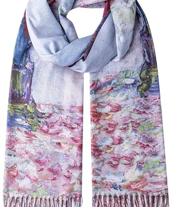 Vase of Peonies Scarf Monet Art Shawl