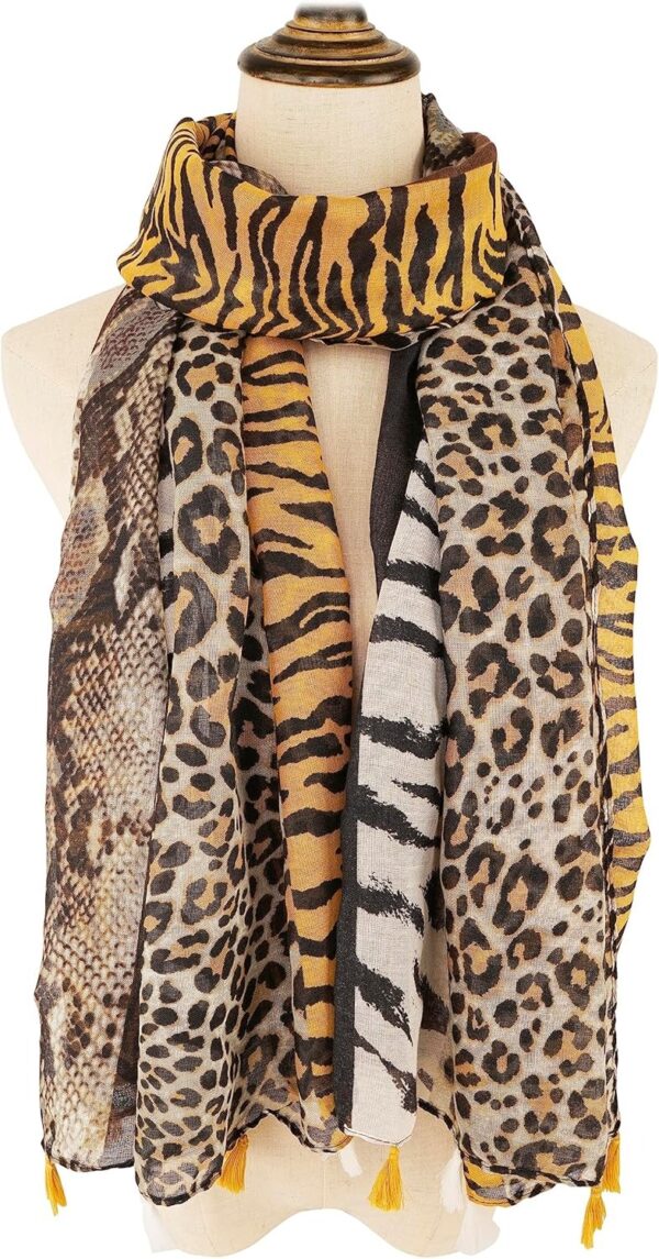 Leopard ,Tiger, Snake Print Patchwork Shawl