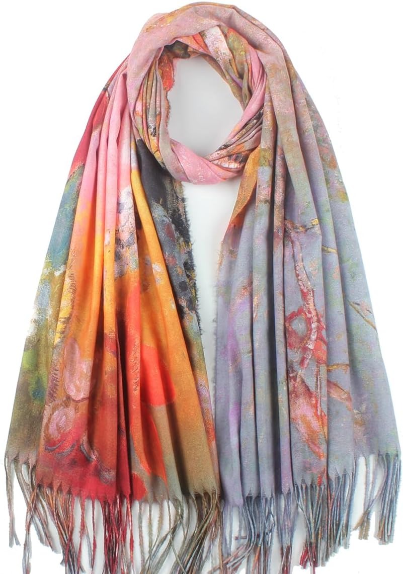 Pink Oil Painting Scarf