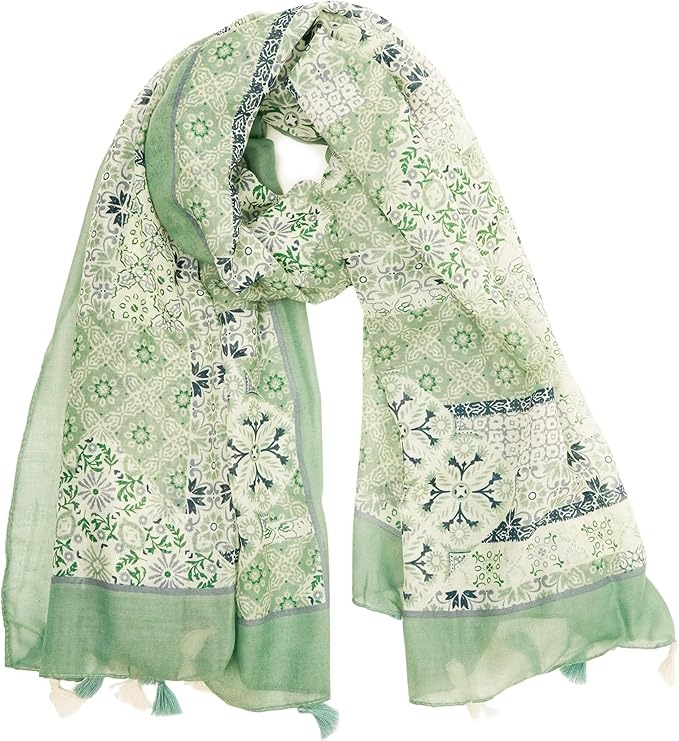 Tassel Small Tiny Flower Printed Scarf Wholesale