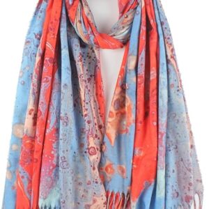 Red Blue Contrast Scarf